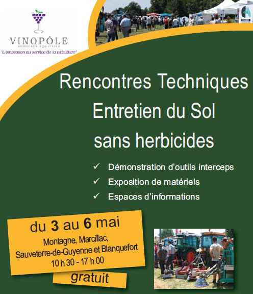 Rencontres techniques de l’entretien du sol sans herbicides le 5 mai à la cave